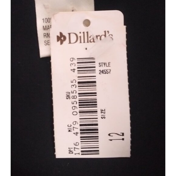 NWT Erena Women's Black Sheer Lined Ruffle Button-Up Blouse Size 12 - Picture 7 of 10